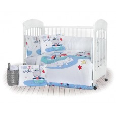 Kikka Boo Спален комплект от 7 части с балдахин Nautic 60 x 120 см