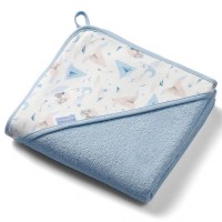Babyono Бебешка хавлия за баня с качулка 100x100 см, синя Babyono Бебешка хавлия за баня с качулка 100x100 см, синя