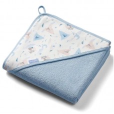 Babyono Бебешка хавлия за баня с качулка 100x100 см, синя Babyono Бебешка хавлия за баня с качулка 100x100 см, синя