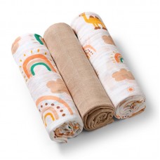 Babyono Комплект меки пелени 3 броя, бежови Babyono Комплект меки пелени 3 броя, бежови