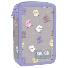 Back Up Несесер за принадлежности с два ципа - съдържа пособия, DW 02 Kawaii Cats