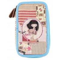 ANEKKE Pencil case with two zippers Patchwork