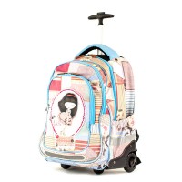 ANEKKE Ergonomic School Backpack With Wheels Patchwork 