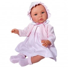 Asi Кукла-бебе Лея с рокля, плетена жилетка и шапка