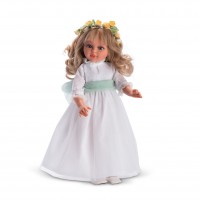 Asi Doll Sabrina in a formal dress with a green belt