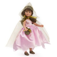 Asi Кукла Силия фея с розова рокля и златно наметало 30 см