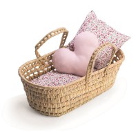 Asi Плетен кош - легло със завивки за Кукла Бебе 30-36 см
