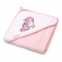 BabyOno Bamboo hooded towel, pink