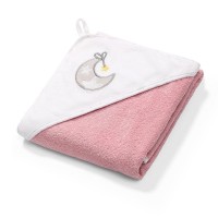BabyOno Terry Hooded Towel 100x100, pink moon