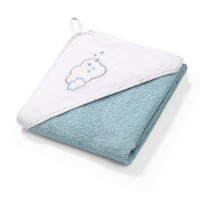 BabyOno Terry Hooded Towel 100x100, blue cloud BabyOno Terry Hooded Towel 100x100, blue cloud
