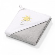 BabyOno Terry Hooded Towel 100x100, grey sunny
