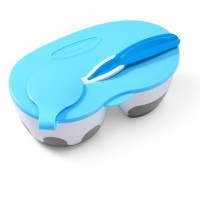 BabyOno Two Chambered Bowl with Lid and Spoon BabyOno Two Chambered Bowl with Lid and Spoon