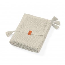 BabyOno Bamboo knitted blanket with tassels, grey
