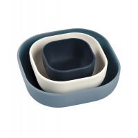 Beaba Silicone 3 pieces Nesting bowl set, night blue