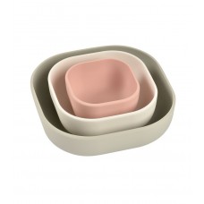 Beaba Silicone 3 pieces Nesting bowl set, velvet grey