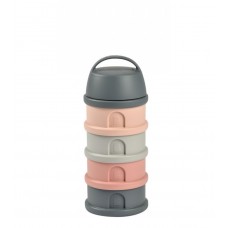 Beaba Formula milk container 4 compartments, mineral grey - pink