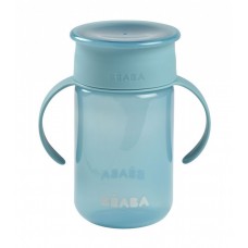 Beaba Детска неразливаща обучителна чаша 360 градуса, синя