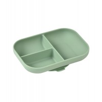 Beaba Divided silicone plate, sage green