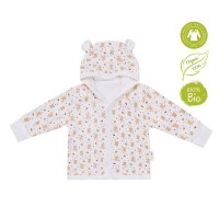 Bio Baby Hooded baby jacket organic cotton, bunnies and bears