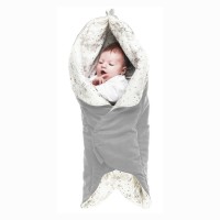 Wallaboo Одеяло за бебе листо Сиво