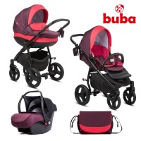 Buba Baby stroller 3 in 1 Bella Burgundy