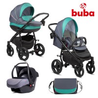 Buba Baby stroller 3 in 1 Bella Pewter-Green
