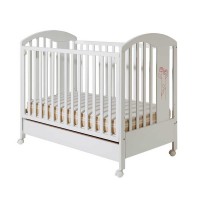 Bucko Baby Wooden Cot Lilly White Rose