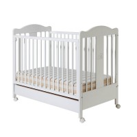 Bucko Baby Wooden Cot Tommy White