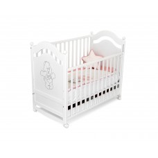 Bucko Baby Wooden Cot Velko White