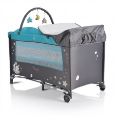 Cangaroo Travel cot Sleepy, turquoise