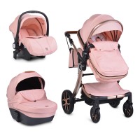 Cangaroo Комбинирана детска количка Polly 3 в 1, розова