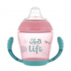 Canpol Non-spill Cup Soft Silicon Spout 230 ml Sea Life, pink