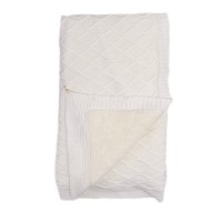 Aydodo Плетено бебешко одеяло, бяло