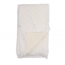 Aydodo Плетено бебешко одеяло, бяло
