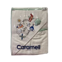 Caramell baby Baby Bath Towel, white - green