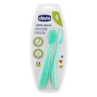 Chicco Меки силиконови лъжички 2 броя Chicco Меки силиконови лъжички 2 броя