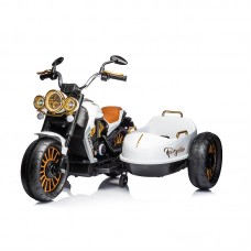 Chipolino Battery operated motorcycle for two kids Duo Tron, white