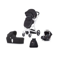Chipolino Baby stroller 3 in 1 Electra black/white frame