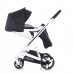 Chipolino Baby stroller 3 in 1 Electra black/white frame