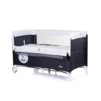 Chipolino Foldable travel cot with drop side Relax, ebony Chipolino Foldable travel cot with drop side Relax, ebony