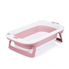Chipolino Folding bathtub Coral with thermometer, pink