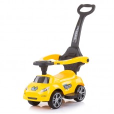 Chipolino Musical ride on car with handle Turbo, yellow