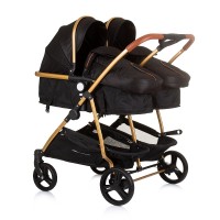 Chipolino Twin Stroller Duo Smart, obsidian/gold Chipolino Twin Stroller Duo Smart, obsidian/gold