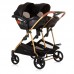 Chipolino Twin Stroller Duo Smart, obsidian/gold