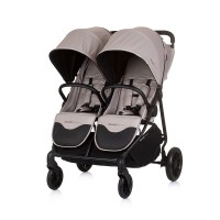 Chipolino Бебешка количка за две деца Топ Старс, макадамия 