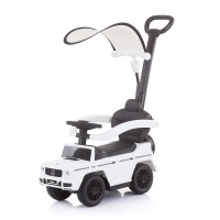Chipolino Лицензирана музикална кола за яздене с дръжка и сенник Mercedes G350, бяла