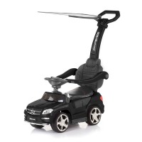 Chipolino Лицензирана музикална кола за яздене с дръжка и сенник Mercedes Benz GL63 AMG, черна