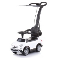 Chipolino Musical ride on car with handle and canopy Fiat 500X, white