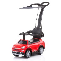 Chipolino Musical ride on car with handle and canopy Fiat 500X, red