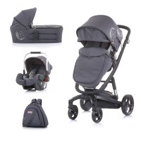 Chipolino Baby stroller 3 in 1 Electra grey/black frame